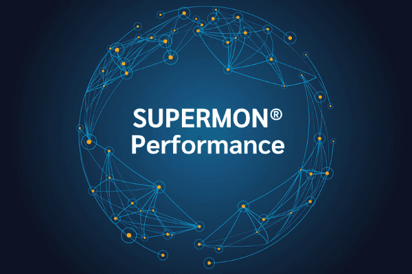 product name on an abstract blue and yellow background