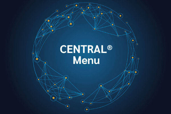 product name on an abstract blue and yellow background